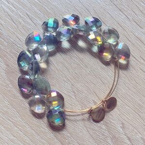 Gold Alex and Ani Crystal Bangle